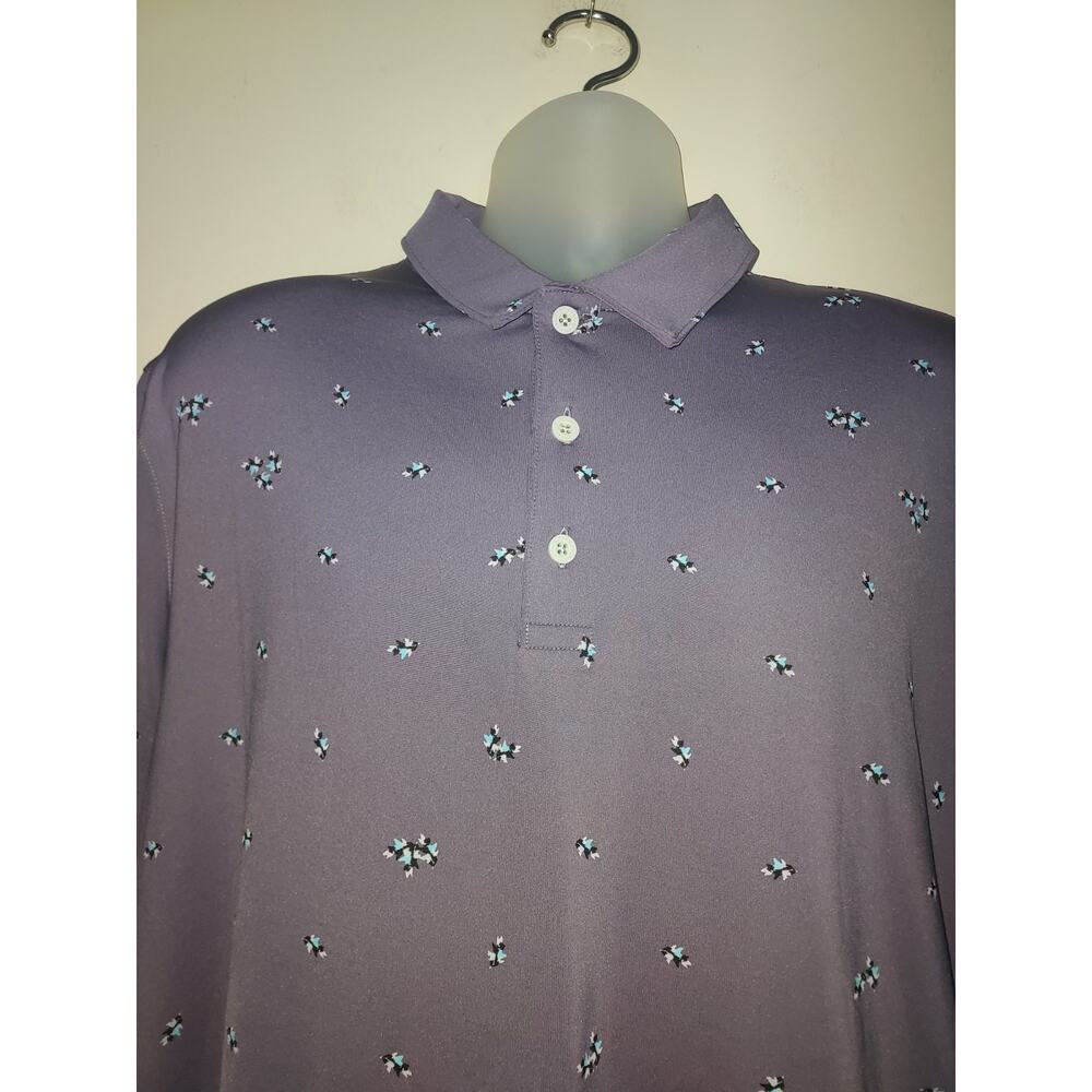 Puma Golf Polo Men's Large Short Sleeve Shirt Mattr Foliage Polo Purple Multi